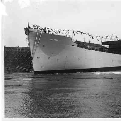 AK-205 USS Poinsett post-launching