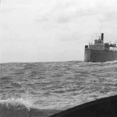 Maitland in heavy seas on Lake Michigan 1974