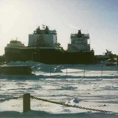 Wilfred Sykes, St. Clair, and Charles E. Wilson at Bay Shipbuilding 1994