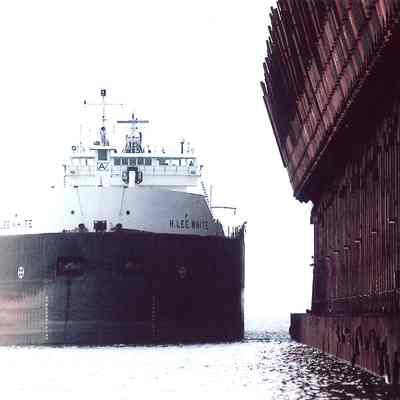 H. Lee White approaching iron ore dock at Marquette, MI, 2004