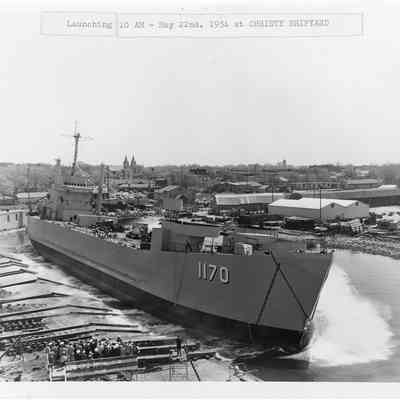 Launching of LST-1170 May 22, 1954