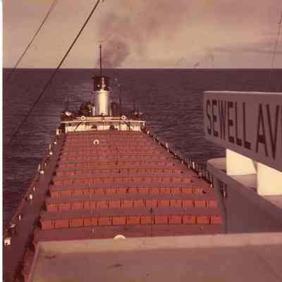 Sewell Avery showing hatch voers and sign