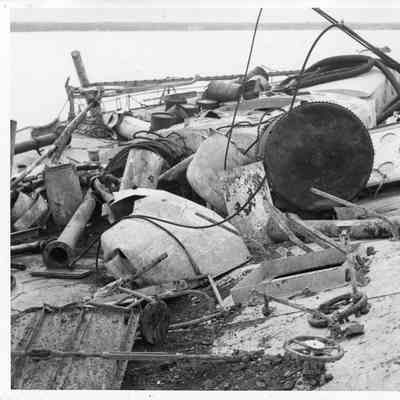 Wreckage on the deck of the Humphrey 1944