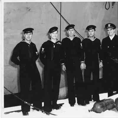 Five sailors next to W-22