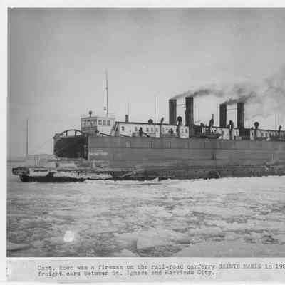Carferry Sainte Marie in icy water 1909