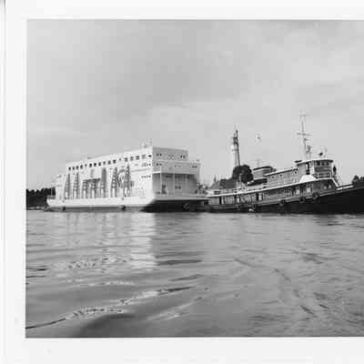 Tug John Purves towing New England Aquarium barge Discovery