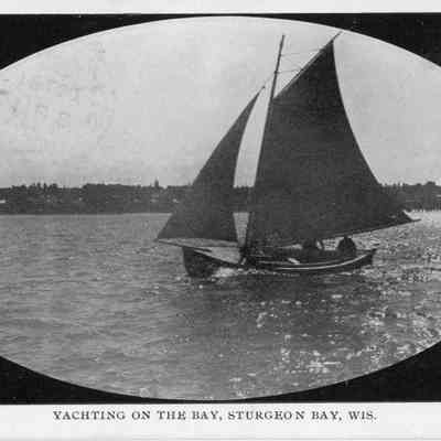 Yachting on the Bay Sturgeon Bay postcard