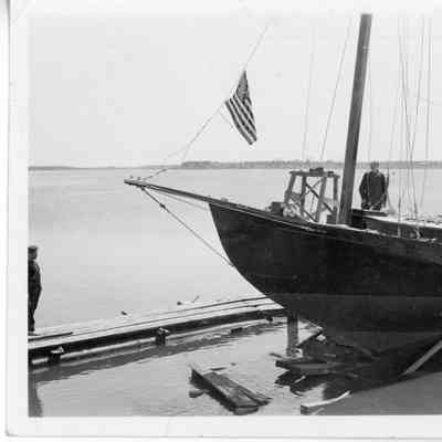 Adventure in cradle at Peteron Boat Works 1936