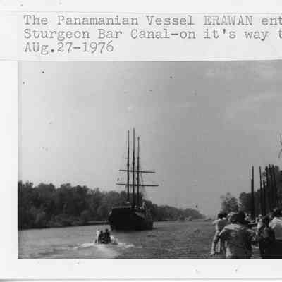 Panamanian vessel Erawan entering Sturgeon Bay Canal 1976