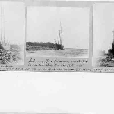 Three photos of schooner Iver Lawson