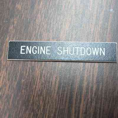 Engine Shutdown Nameplate