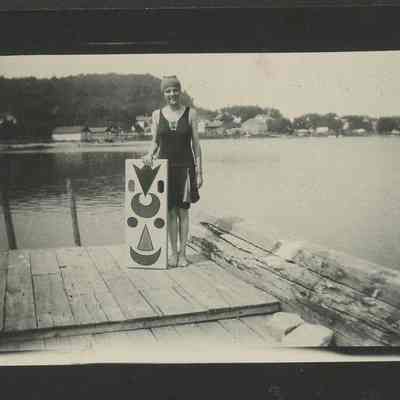 Hotz family member with balsa swim board