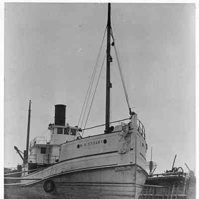 M.H. Stuart in dry dock at Sturgeon Bay