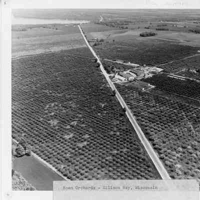 Roen Orchards Ellison Bay aerial shot