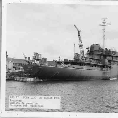 AGS-27 NOBS-4736 with crane still on ship 1966