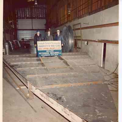 PBI ship keel laying 1975 University of Rhode Island, either Oceanus or Wecoma