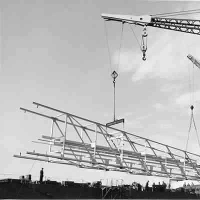 Two cranes at work