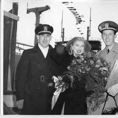 Lt. and Mrs. Harold N. Roeth christening of unknown vessel