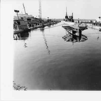 Floating Dry Dock at Bay Ship with USS Cobia