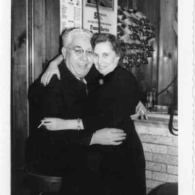 Marion and Leo La Mere at naval office Christmas party December 1952