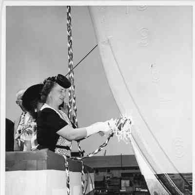 Mrs. Lawrence H. Smith christening Pontotoc
