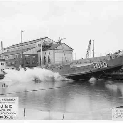 Launching of LCU-1610 at Christy Corp on April 11, 1959