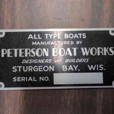 Peterson Boat Works Nameplate