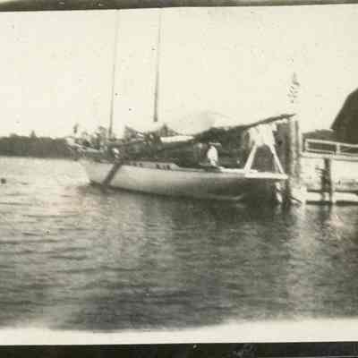 Schooner yacht Idler of Green Bay at Fish Creek 1925