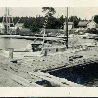 Sailboat Holly docked 1916