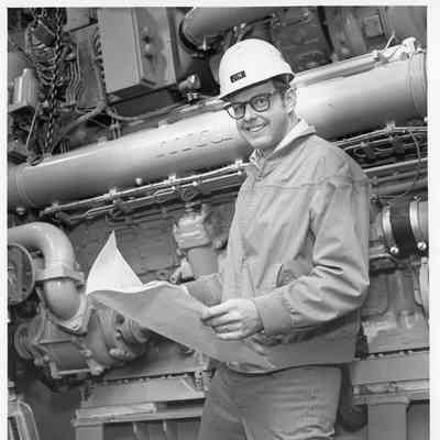 Jim Peterson by engine