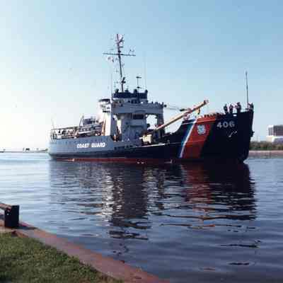 USCG buoy tender Acacia entering Two Rivers 1986