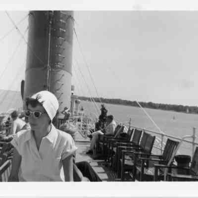 SS North American dockside at Mackinac Island June 1956