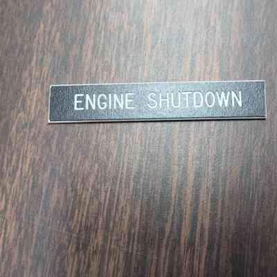 Engine Shutdown Nameplate