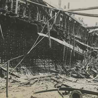 interior of damaged vessel's hull
