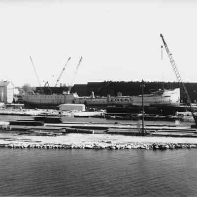 Sam Laud being constrcuted at Bay Shipbuilding 1974