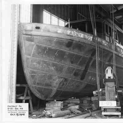 Distribution Box Boat L-95 under construction at Sturgeon Bay Shipbuilding and Dry Dock Co. October 15, 1941