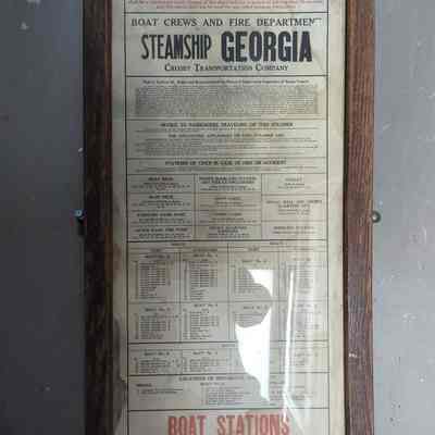 Framed Steamship Georgia Fire Alarm Instructions