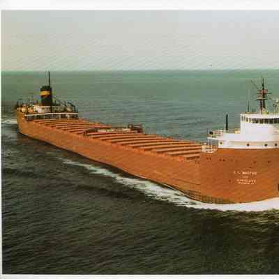 Vessel J.L. Mauthe of the Interlake Steamship Company underway