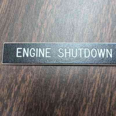 Engine Shutdown Nameplate