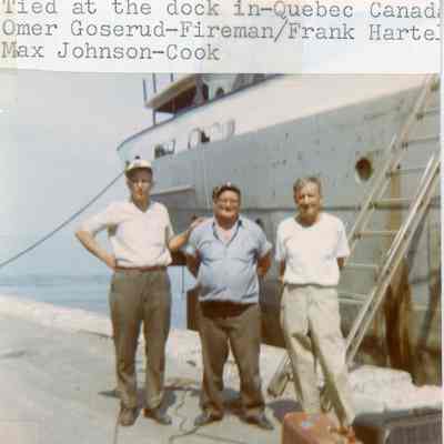 Vessel tied to dock in Quebec Canada, 1973