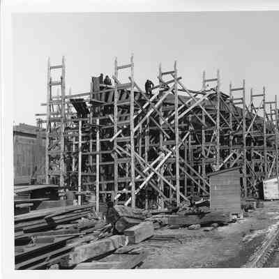 Badger in scaffolding March 10, 1952