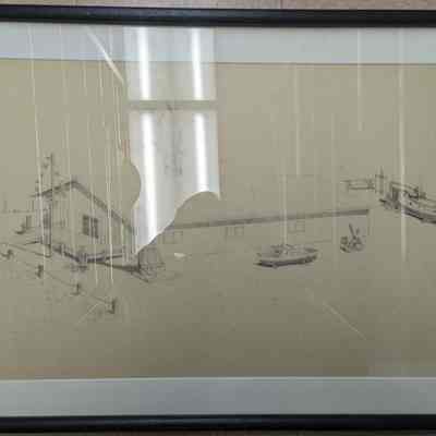 Framed Proposed Gills Rock Museum Sketch