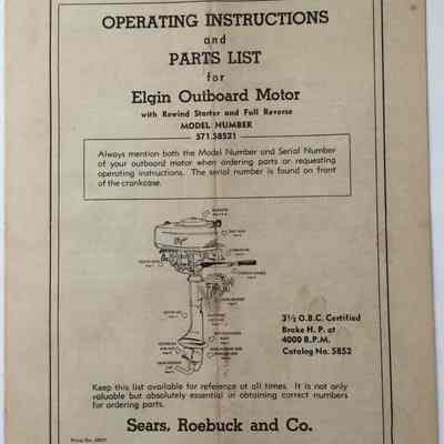 Elgin Outboard Motor Manual