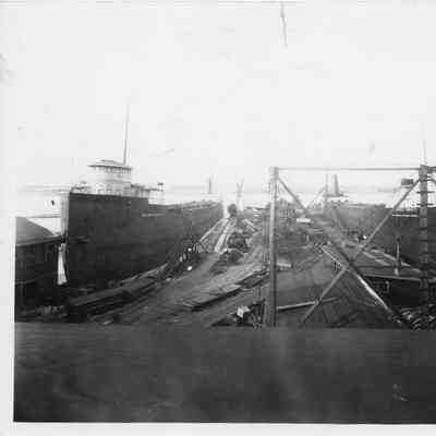 William F. Rapprich and Thomas Britt docked at Leathem D. Smith Shipbuilding Co. 1928