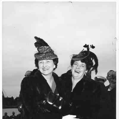 Two women at christening of YW-126 Tulare
