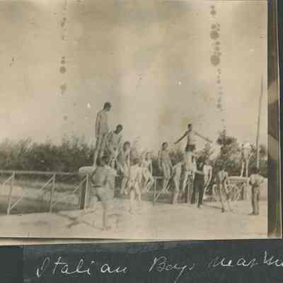 Boys swimming near Milan
