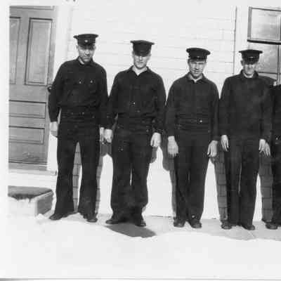USCG sailors in uniforms at Sturgeon Bay Canal Station