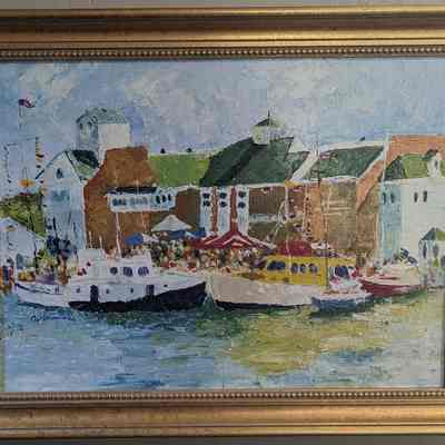 Framed oil painting Maritime Festival