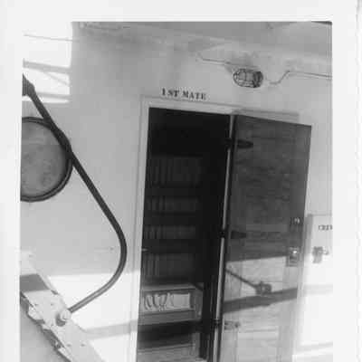 Door to First Mate's cabin on board the Snyder 1953