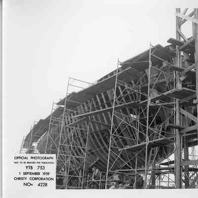 YTB-753 under construction at Christy Corp September 1, 1959